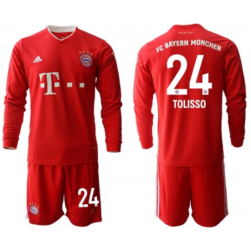 FC Bayern München Dres Corentin Tolisso 24 Dječji Domaći 2020/21 Dugim Rukavima FC Bayern München Dres Corentin Tolisso 24 Dječji Domaći 2020/21 Dugim Rukavima